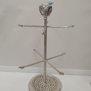 Brighton Songbird silver spinning jewelry necklace/bracelet tree holder